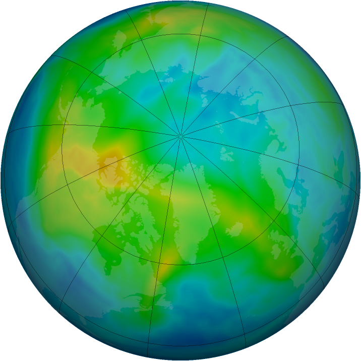 Arctic ozone map for 12 November 2005